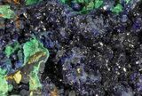 Sparkling Azurite Crystal Cluster with Malachite - Laos #69702-2